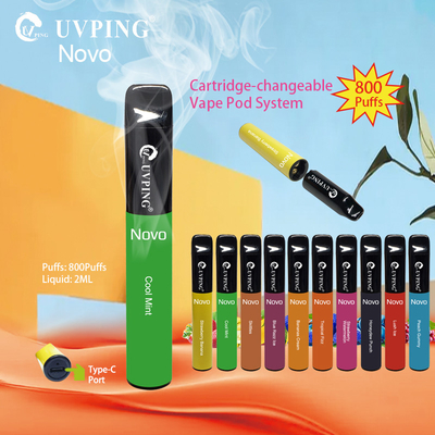 2 مل E Liquid بخار Pen 20mg Nicotine بخار مع خرطوشة قابلة للاستبدال