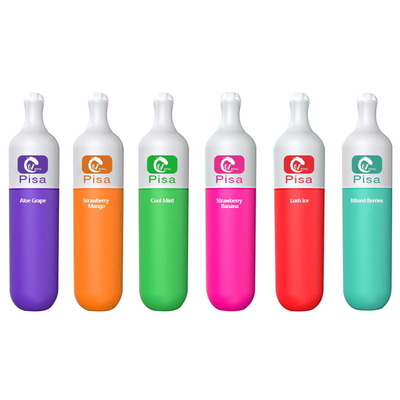 زجاجة MTL مزدوجة اللون على شكل بخار 2٪ نيكوتين على شكل زجاجة حقن بلاستيك بخار 3000 نفث